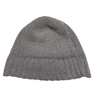 Merona Mens Gray Chenille‎ Knit Beanie Hat One Size Ribbed Cuff Winter Cap 4077